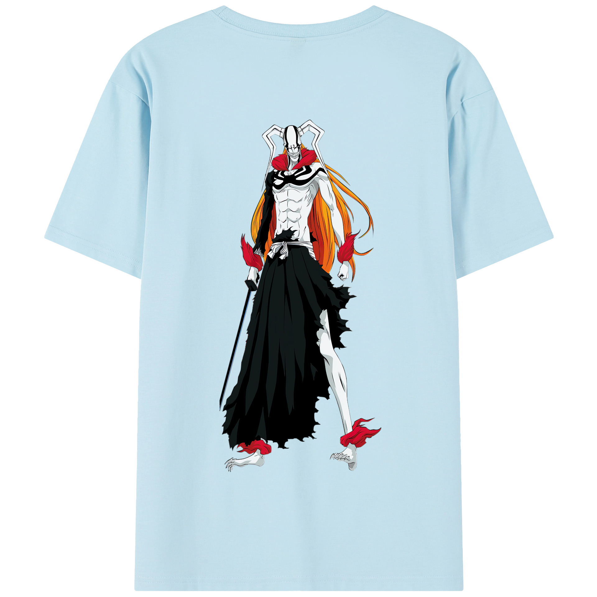 （画像用） ブリーチ 黒崎一護（くろさき いちご）BLEACH Kurosaki Ichigo 綿100％半袖Tシャツ（背面プリント）